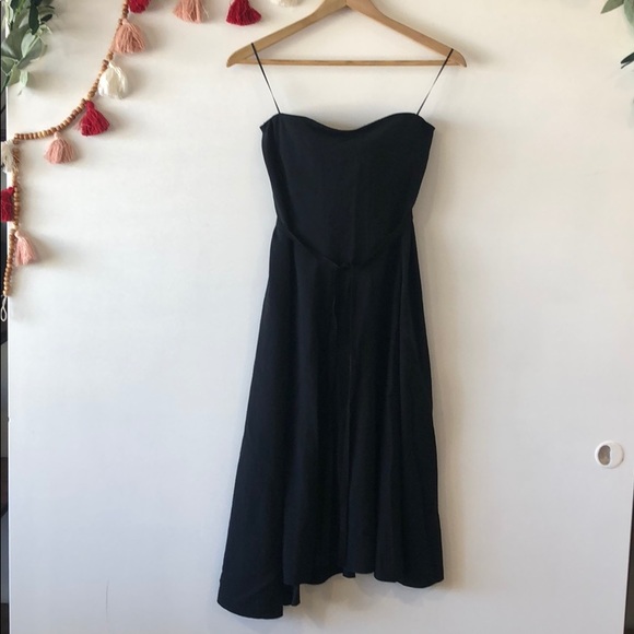 Theory Dresses & Skirts - Theory Strapless Asymmetrical Midi Dress Size 2